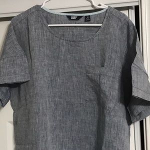 Blue linen short sleeve shirt, NWOT. Never worn.